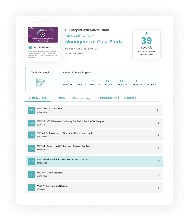 CIMA Managment Case Study