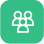 User group icon – Represents team collaboration, community, or multiple users.