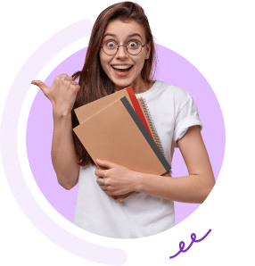 CIMA lady pointing to left