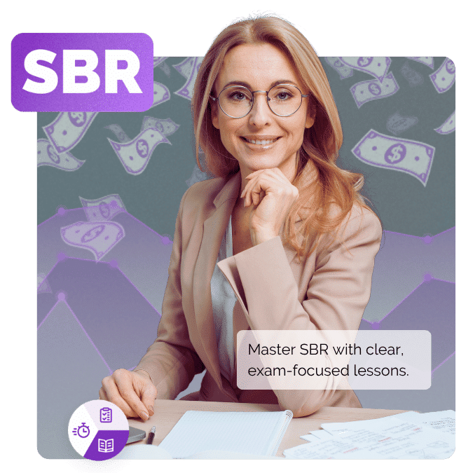 Stock photo of a female tutor, illustrating SBR tuition at Practice Tests Academy.